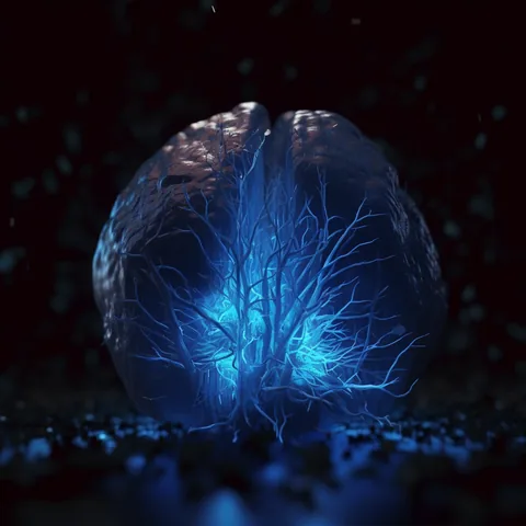 Neural Network Multi Kit cover: a glowing blue brain of light.