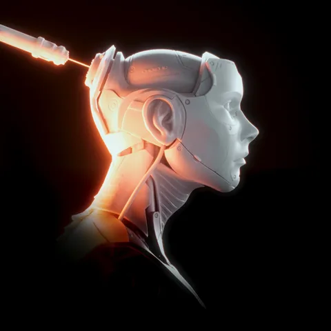 Synaptic Syndrome Multi Kit cover: a white android head lit in orange.